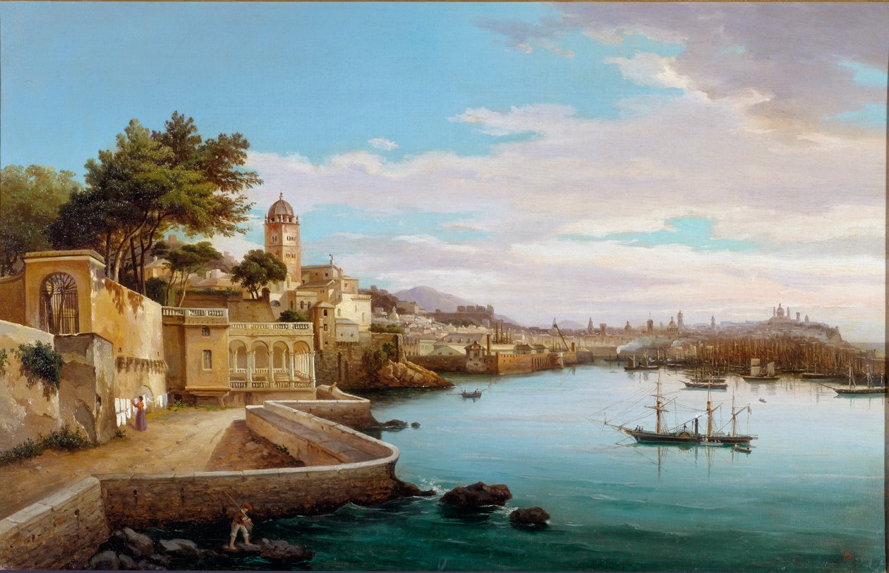 Vue du port de Gênes - Cambiaso