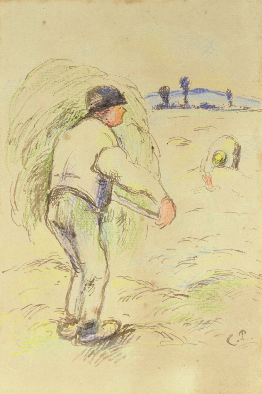 Paysans fauchant le foin, c.1884 - Camille Jacob Pissarro