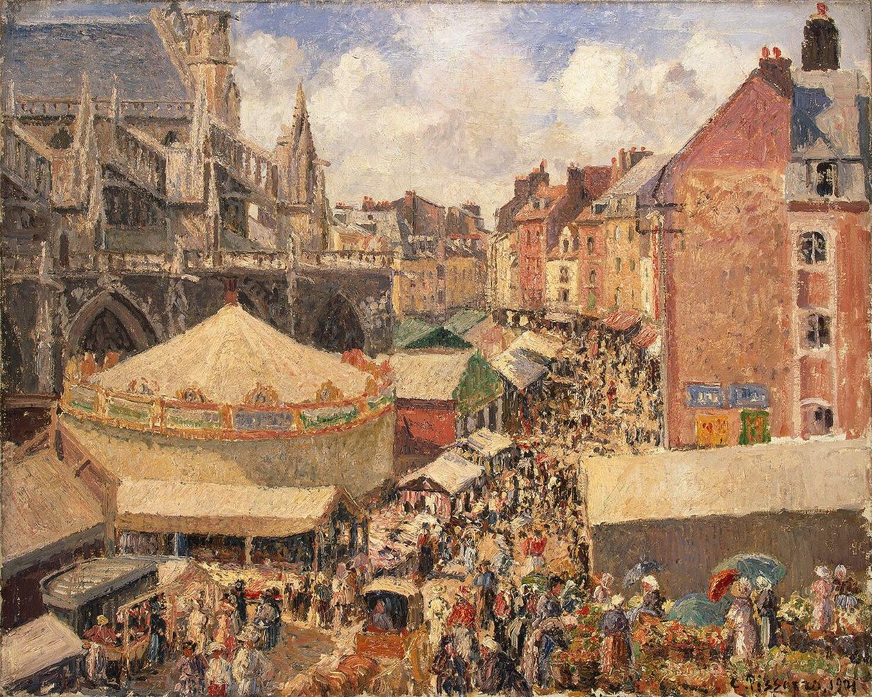 La Foire de Dieppe, Matin ensoleillé, 1901 - Camille Jacob Pissarro