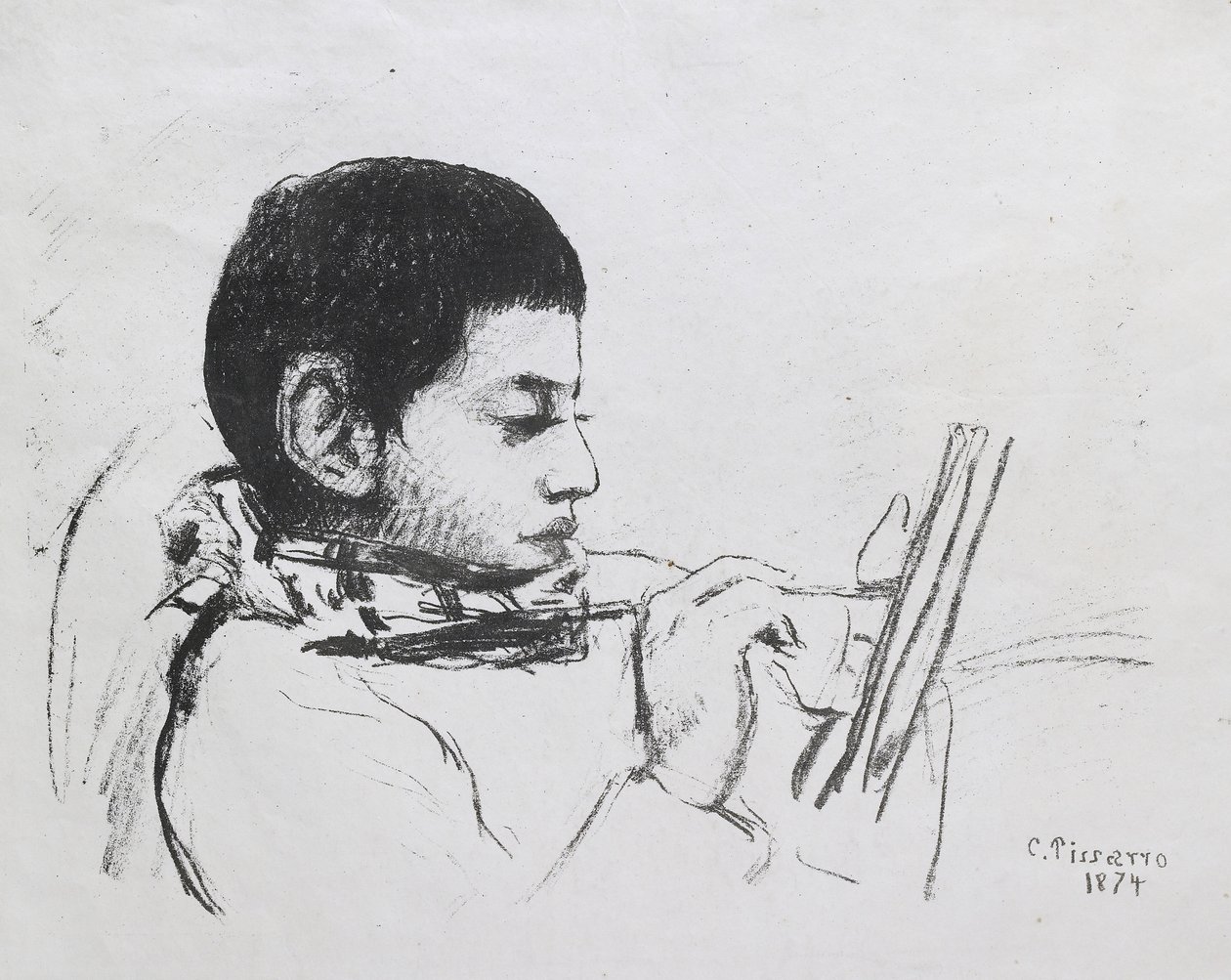 Portrait de Lucien Pissarro, 1874 - Camille Jacob Pissarro