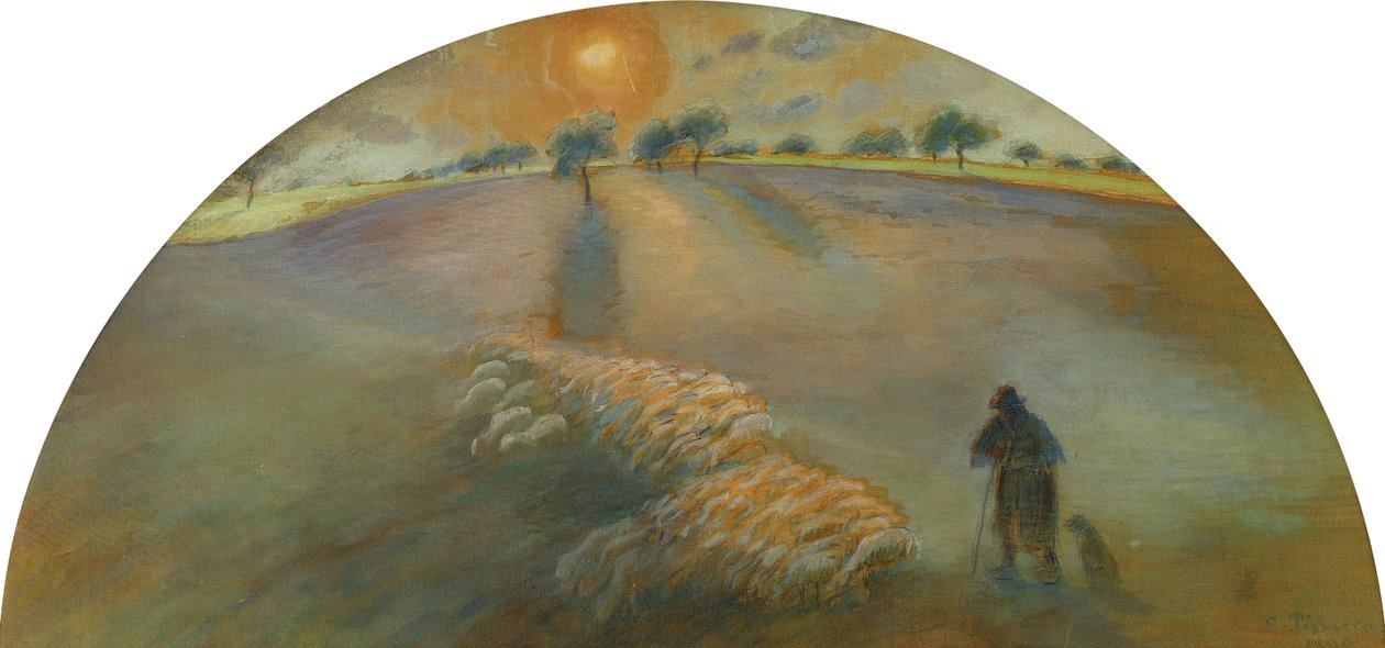 Berger et moutons - Camille Jacob Pissarro