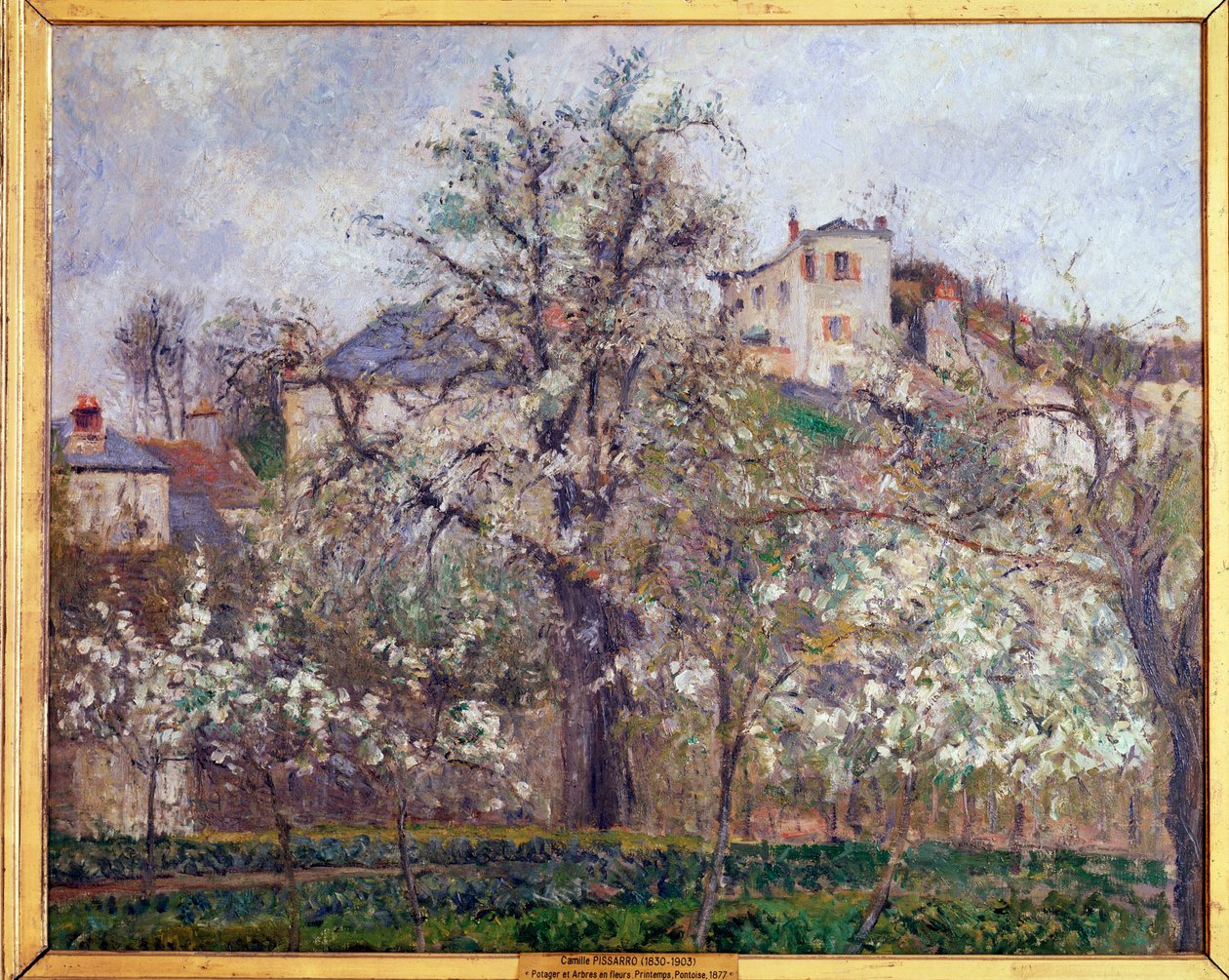 Printemps, fleurs de prunier à Pontoise - Camille Jacob Pissarro