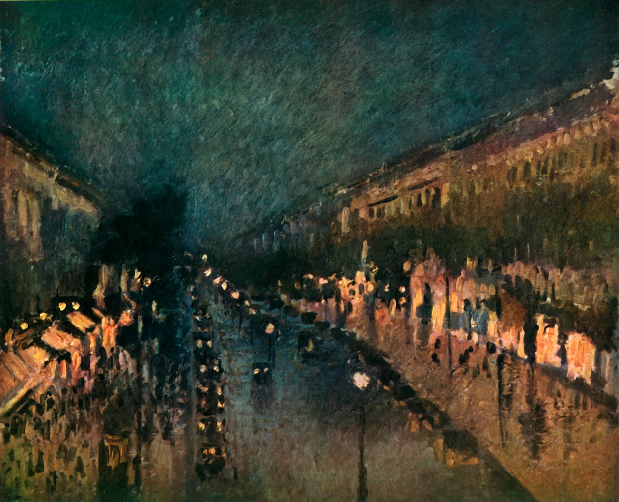 Der Boulevard Montmartre bei Nacht, 1897, 1937 von Camille Jacob Pissarro