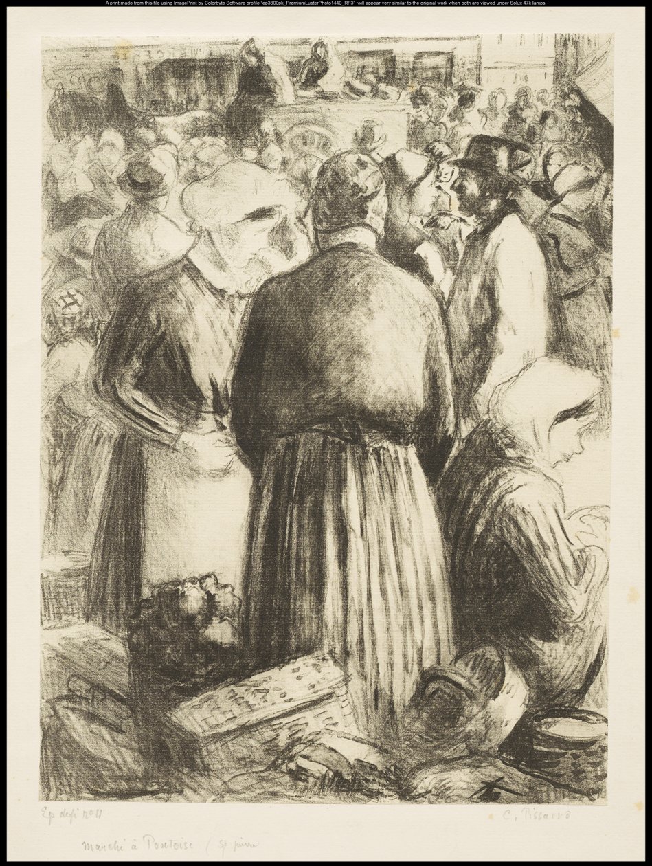 Le marché à Pontoise, vers 1895 - Camille Jacob Pissarro