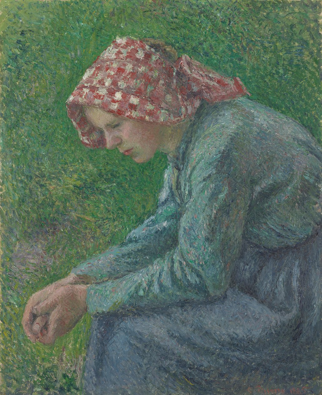 Une Paysanne Assise - Camille Pissarro