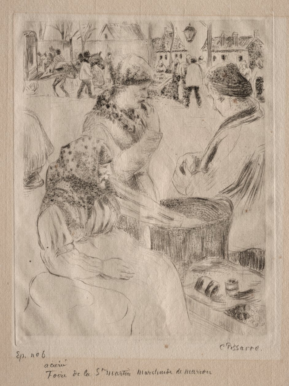 Vendeur de marrons - Camille Pissarro