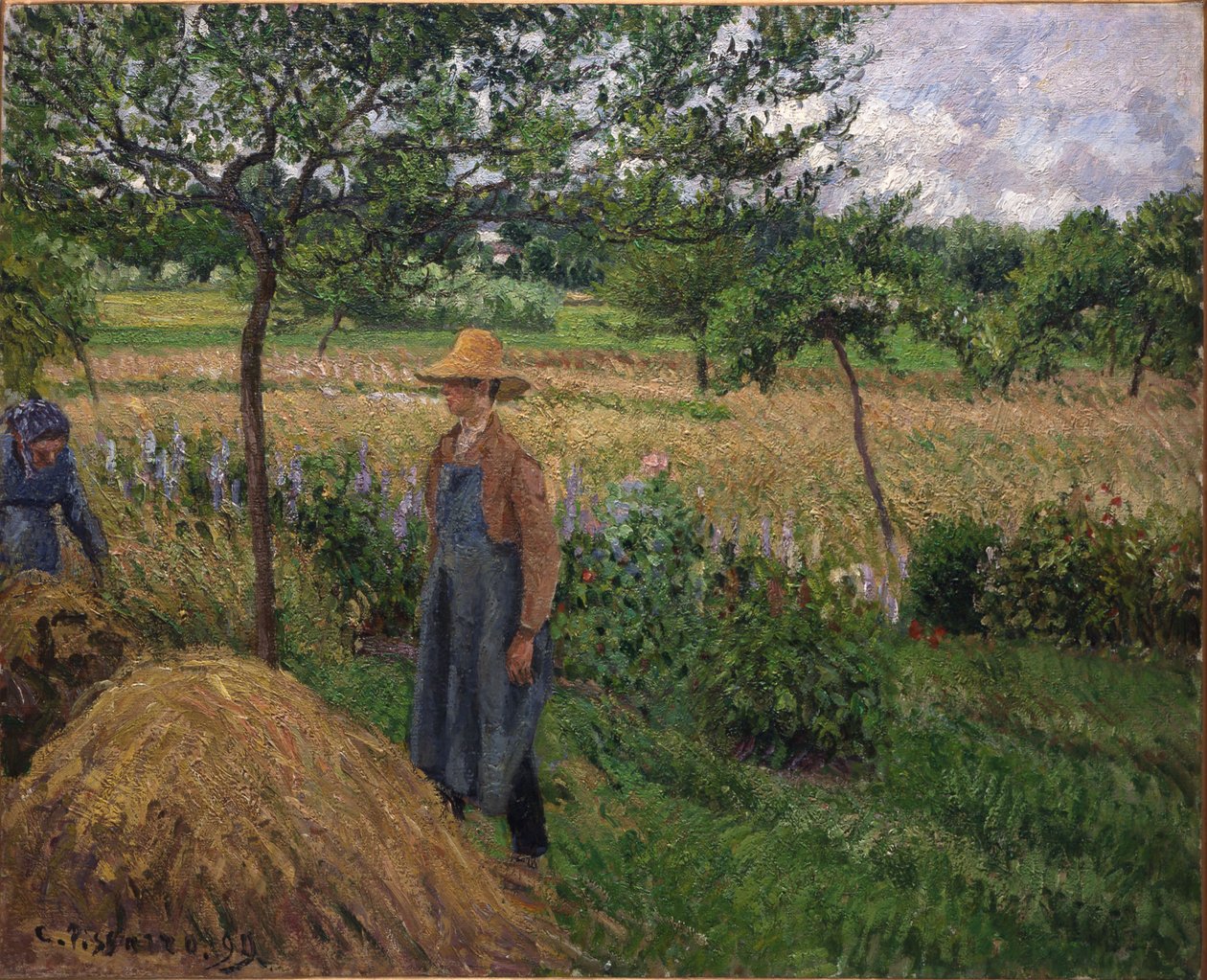 Jardinier près d