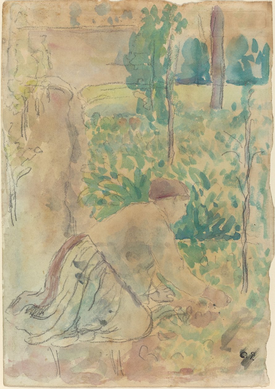 Femme Travaillant dans un Jardin - Camille Pissarro
