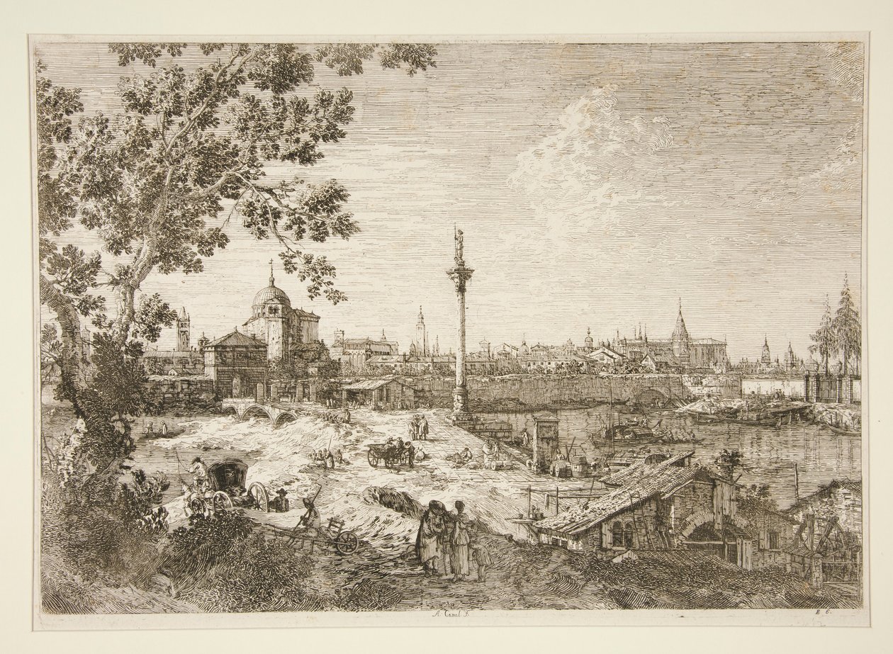 Vue imaginaire de Padoue, de la série Vedute (Vues) - Canaletto (Giovanni Antonio Canal)