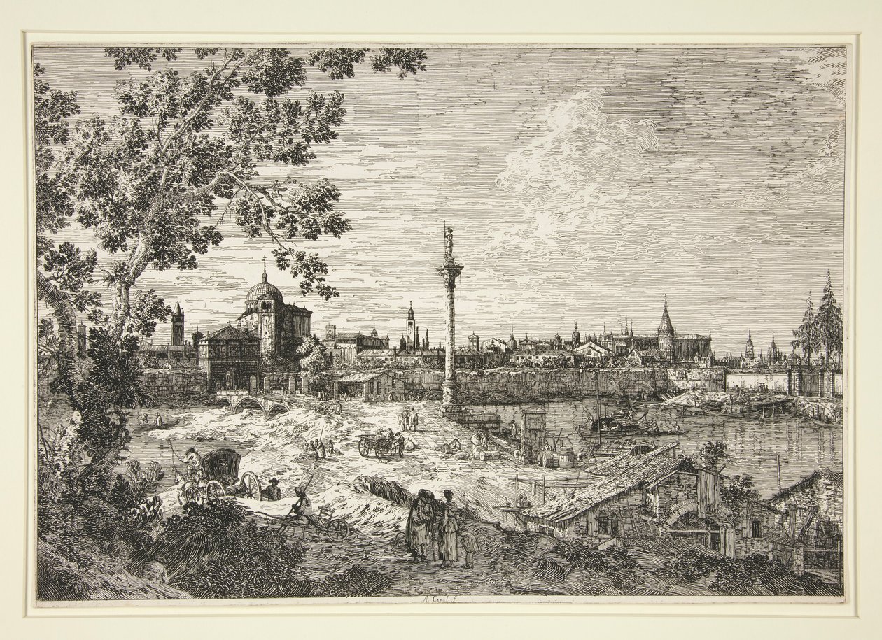 Vue imaginaire de Padoue, de la série Vedute (Vues) - Canaletto (Giovanni Antonio Canal)