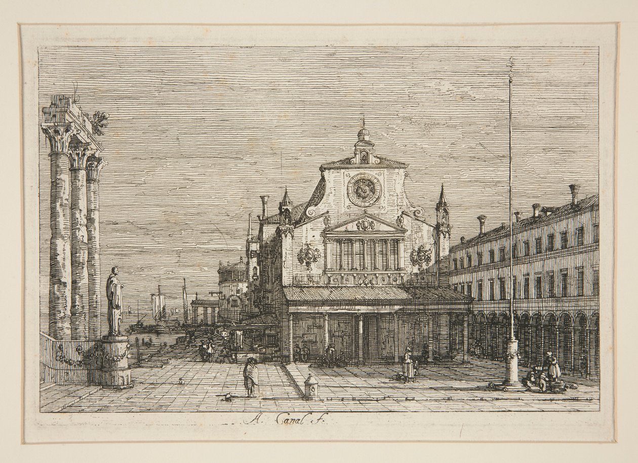 Vue imaginaire de S. Giacomo di Rialto (Vedute) - Canaletto (Giovanni Antonio Canal)