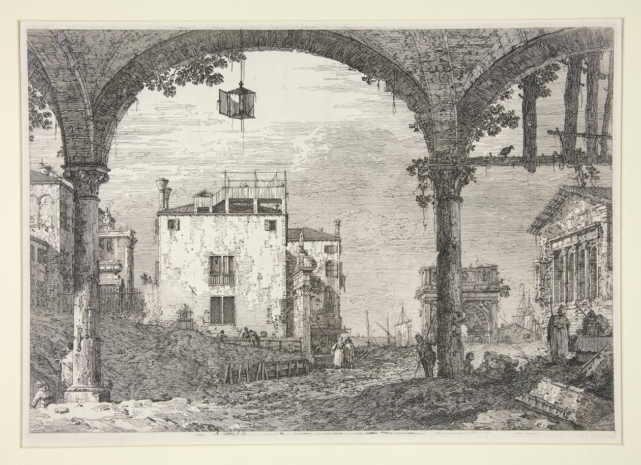Le Portique à la lanterne, de la série Vedute - Canaletto (Giovanni Antonio Canal)