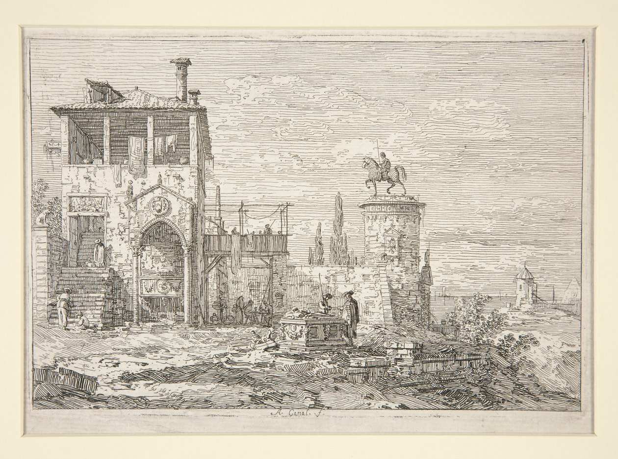 Le Monument équestre, de la série Vues - Canaletto (Giovanni Antonio Canal)