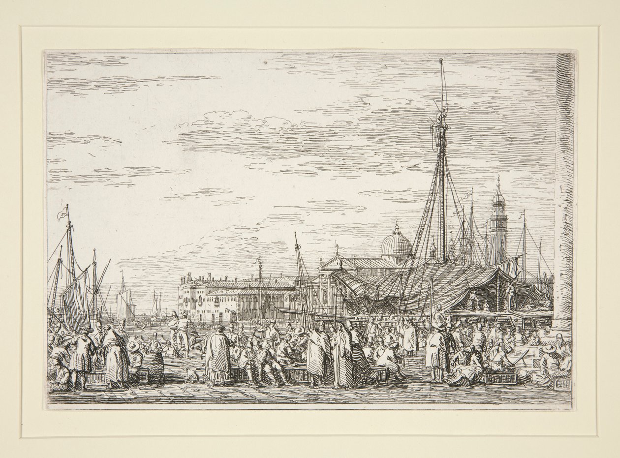 Le Marché sur le Molo, de la série Vedute (Vues) - Canaletto (Giovanni Antonio Canal)