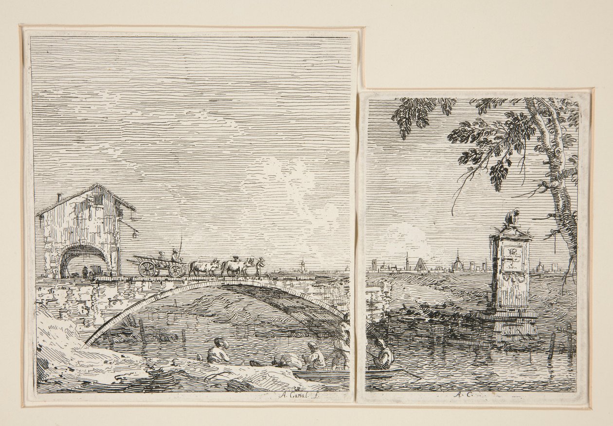Le chariot passant sur un pont, de la série Vedute - Canaletto (Giovanni Antonio Canal)