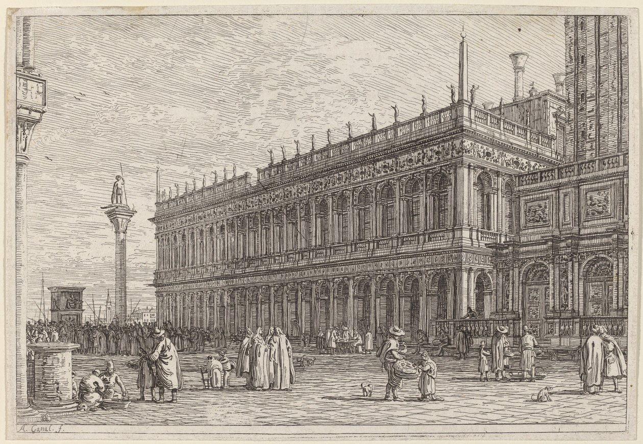 La libreria. V., avant 1742 - Canaletto