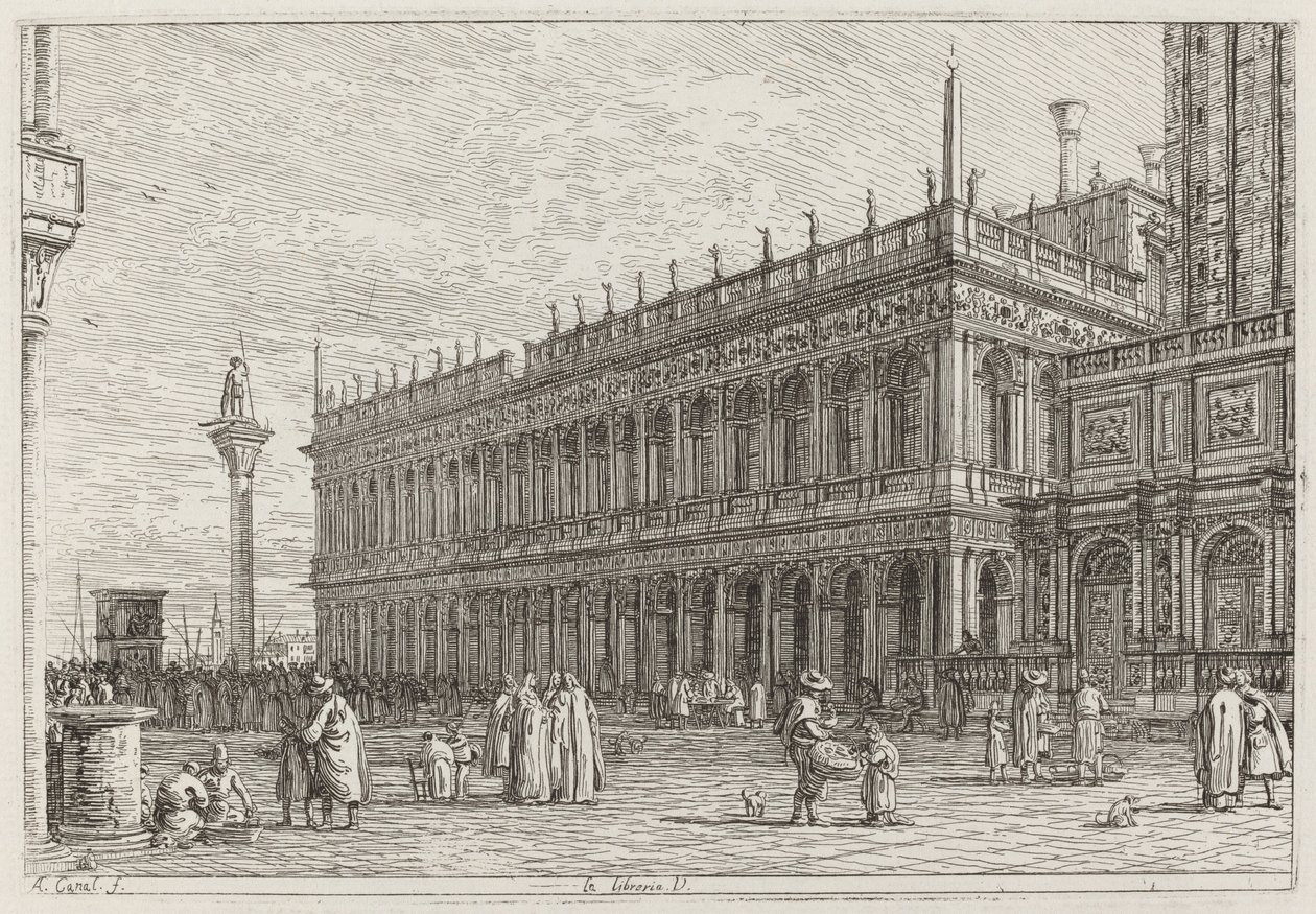 La libreria. V. [en haut à gauche], avant 1742 - Canaletto