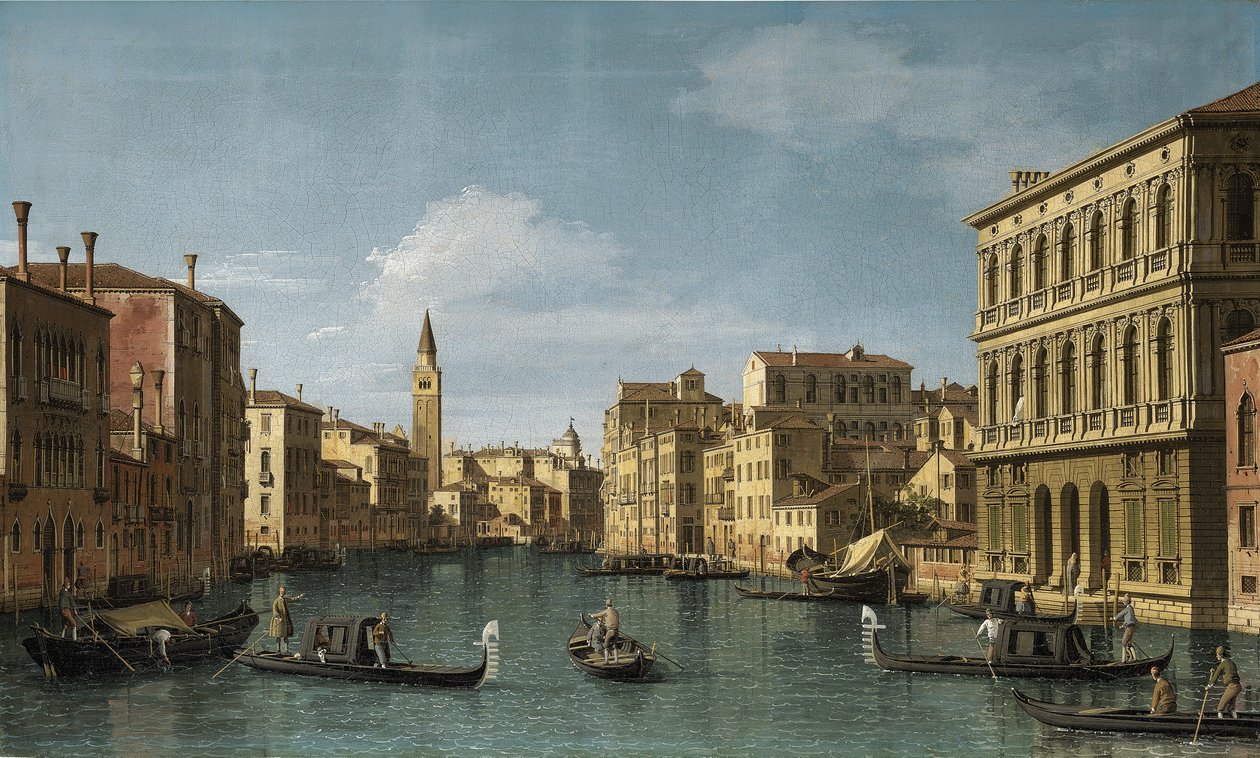 Le Grand Canal, Venise, vue nord-ouest de la Ca
