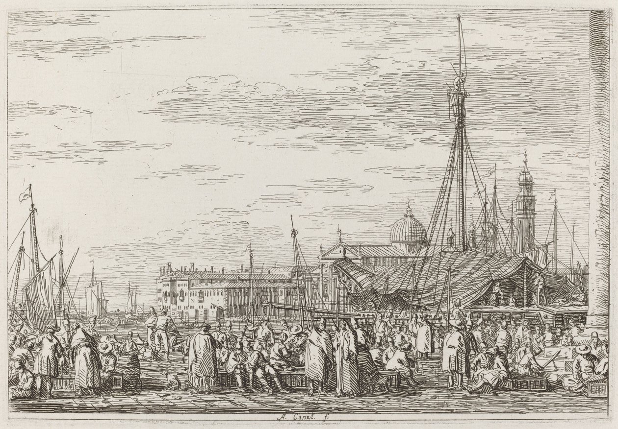 Le Marché sur le Molo [en haut à gauche] - Canaletto