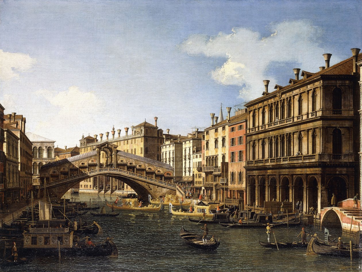 Le Pont du Rialto, Venise, du sud avec l