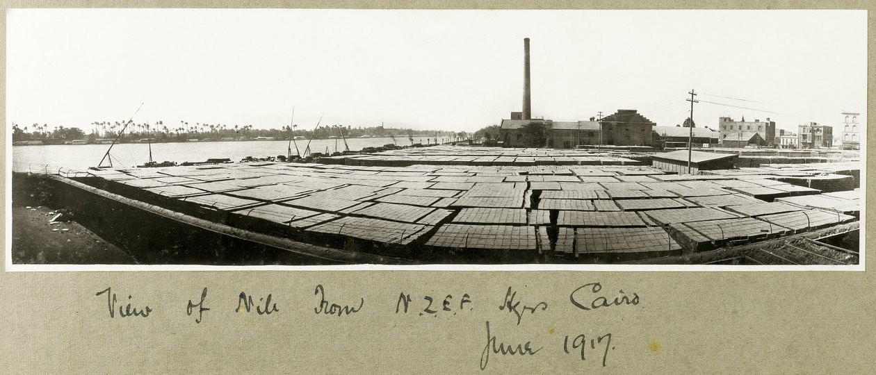Vue du Nil depuis le quartier général de la N.Z.M.F.A., Le Caire, juin 1917 - Capt. Arthur Rhodes