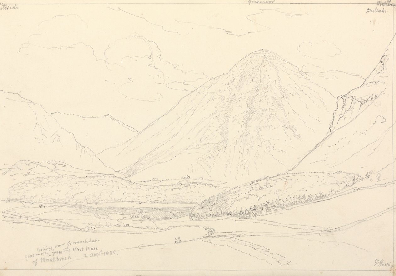 Grasmoor depuis la base ouest de Mellbreak, 2 août 1835 - Capt. Thomas Hastings