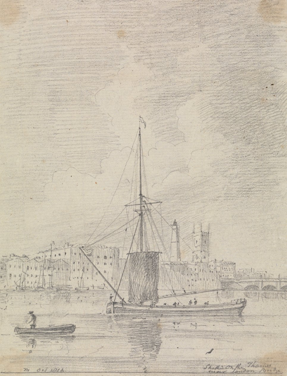 Navires sur la Tamise près du pont de Londres, octobre 1816 - Capt. Thomas Hastings