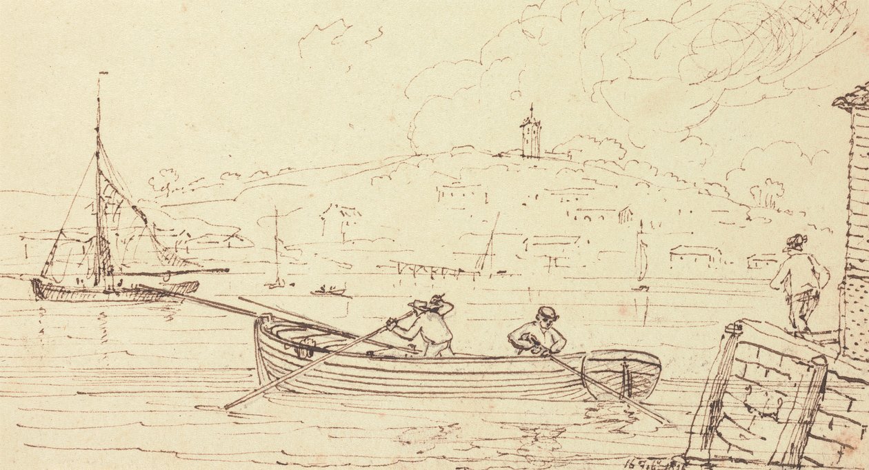 Croquis de bateliers, West Cowes, 16 février 1826 - Capt. Thomas Hastings
