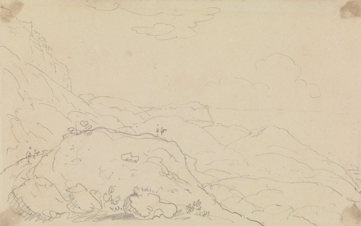 Esquisse de falaise et collines près du rivage - Capt. Thomas Hastings