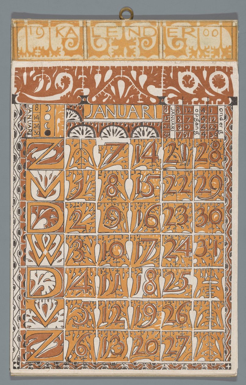 Kalender 1900 - Carel Adolph Lion Cachet