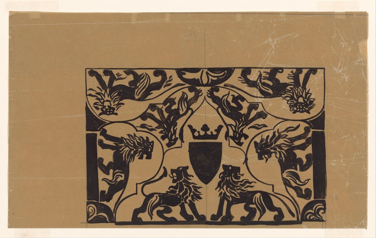 Ornamentales Design mit Löwen - Carel Adolph Lion Cachet