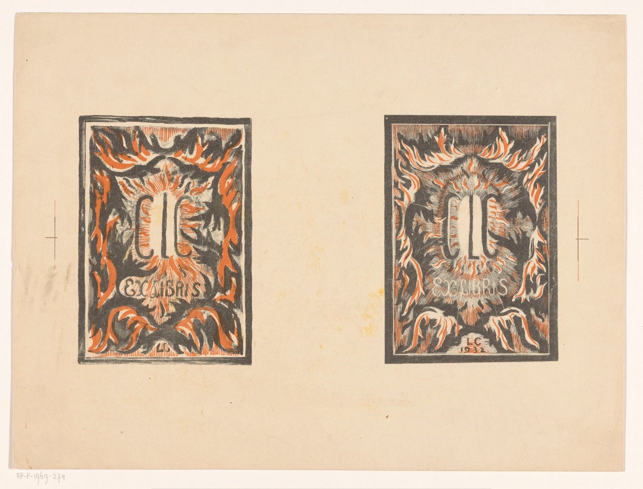 Deux ex libris de Carel Lion Cachet - Carel Adolph Lion Cachet