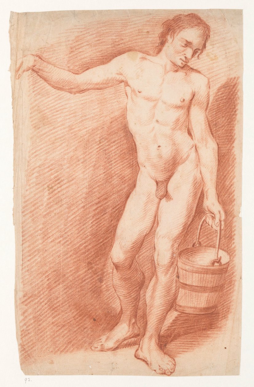 Homme nu avec seau - Carel Brandes
