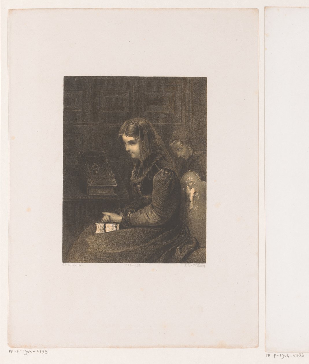 Femme voilée avec une Bible sur les genoux - Carel Christiaan Antony Last