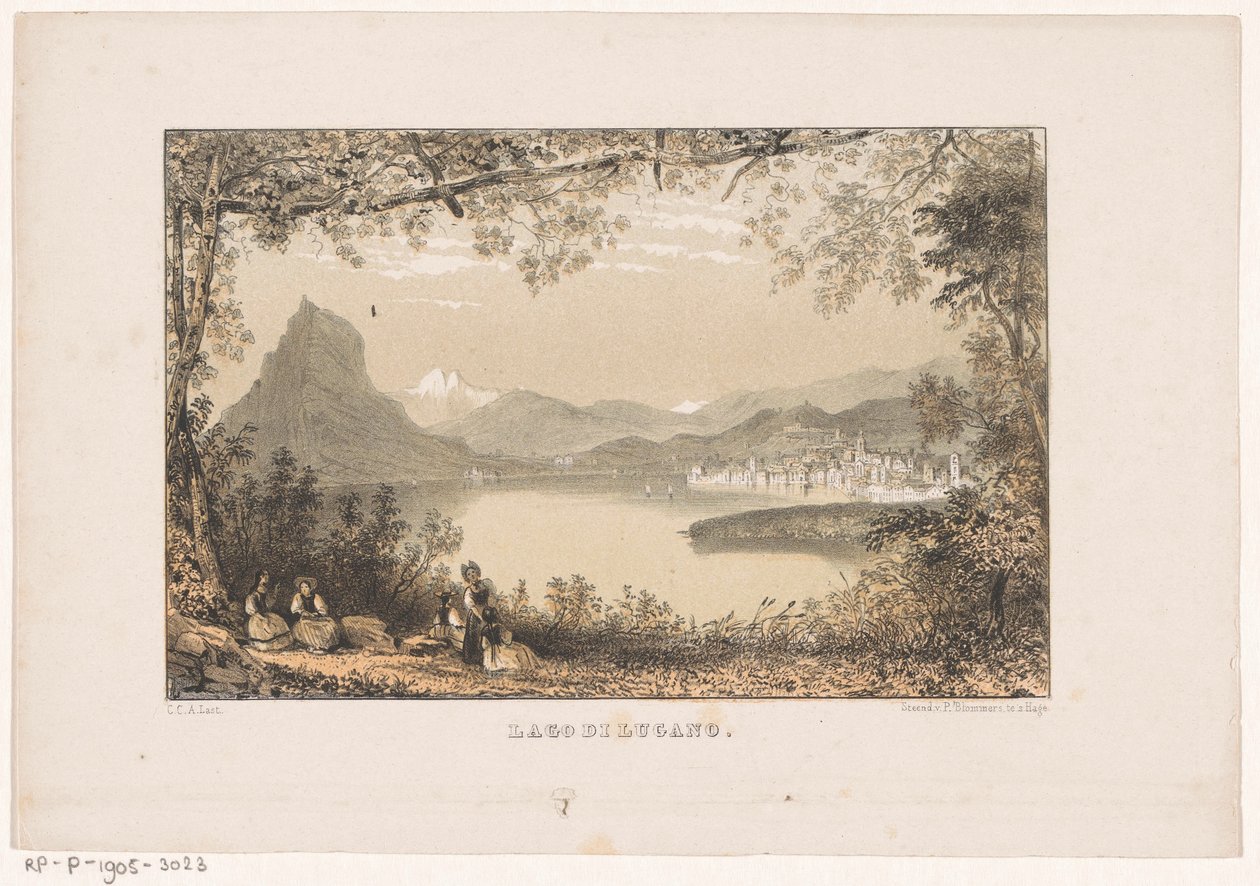 Vue sur le lac de Lugano - Carel Christiaan Antony Last