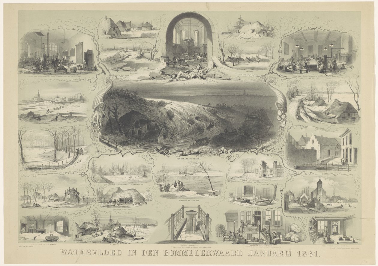 Inondation dans le Bommelerwaard janvier 1861 - Carel Christiaan Antony Last
