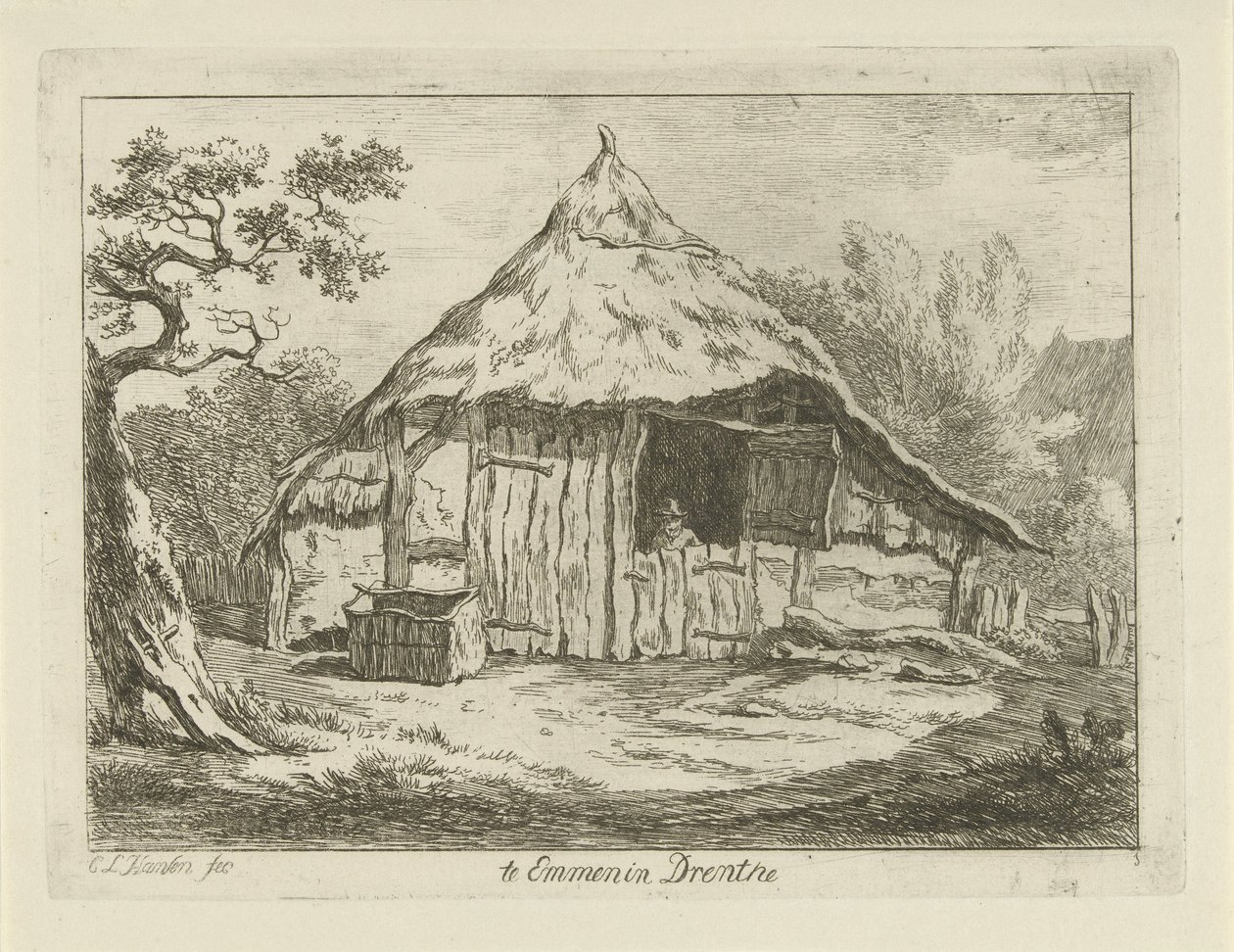 Grange avec porte supérieure ouverte à Emmen en Drenthe - Carel Lodewijk Hansen