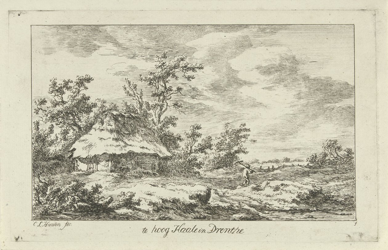 Homme avec un râteau près d