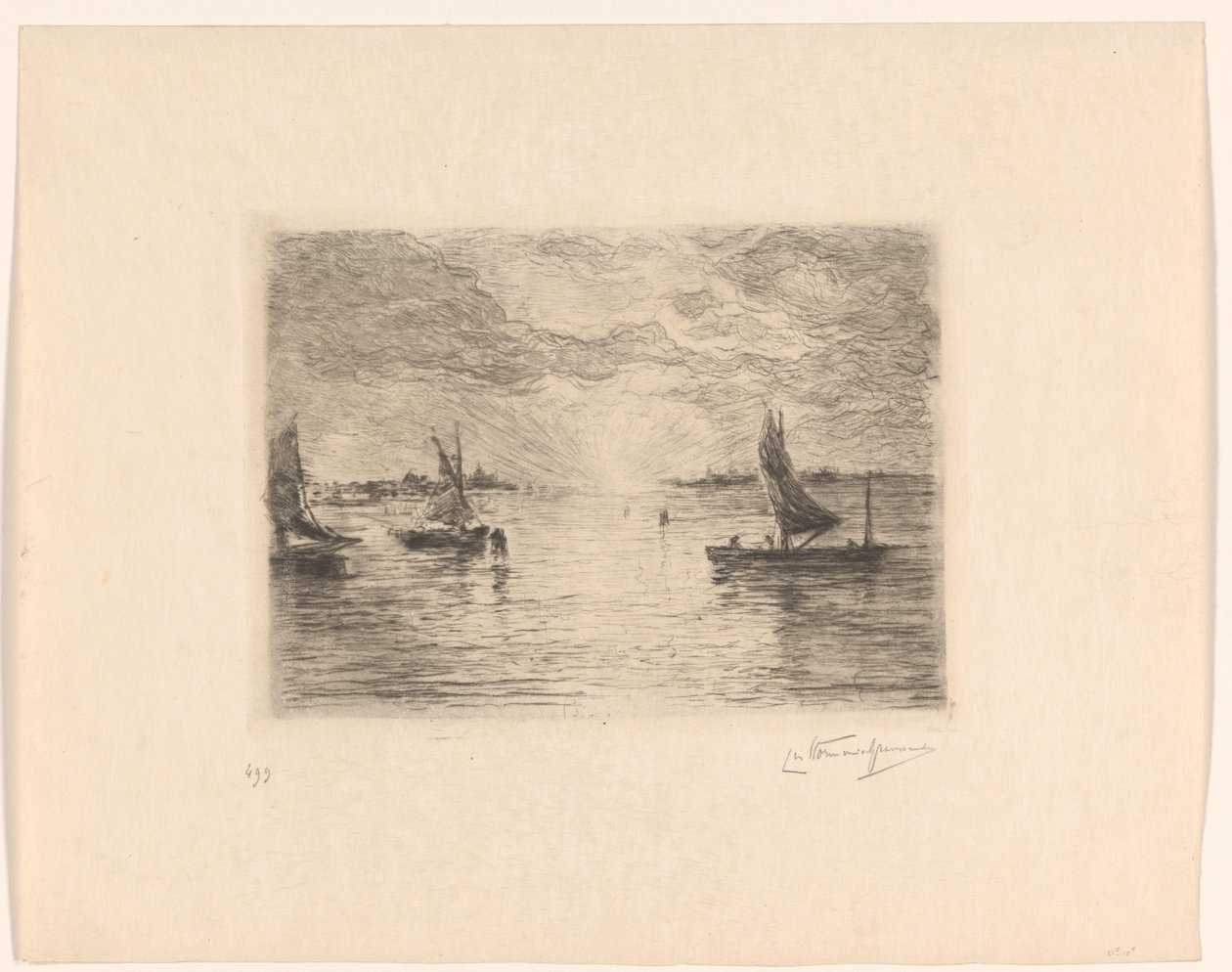Lagune au coucher du soleil - Carel Nicolaas Storm van 