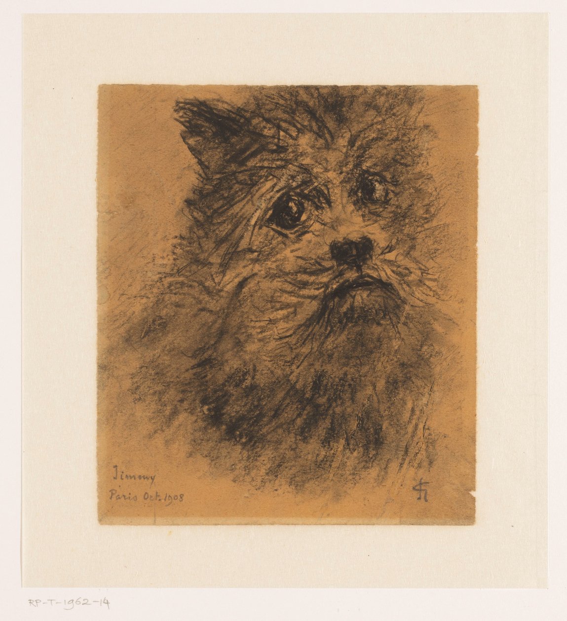 Étude de portrait du chien Jimmy - Carel Nicolaas Storm van 