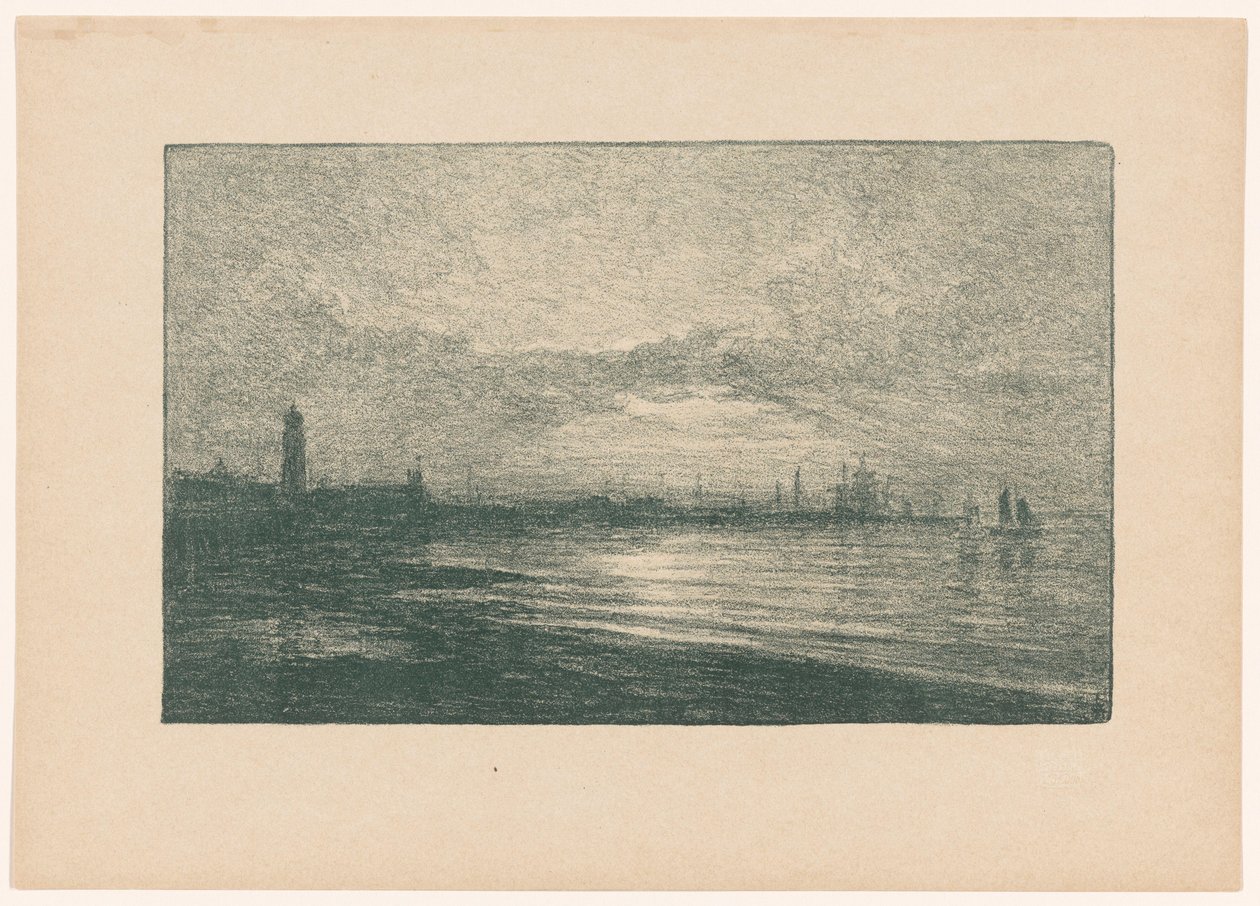 Port maritime au crépuscule - Carel Nicolaas Storm van 