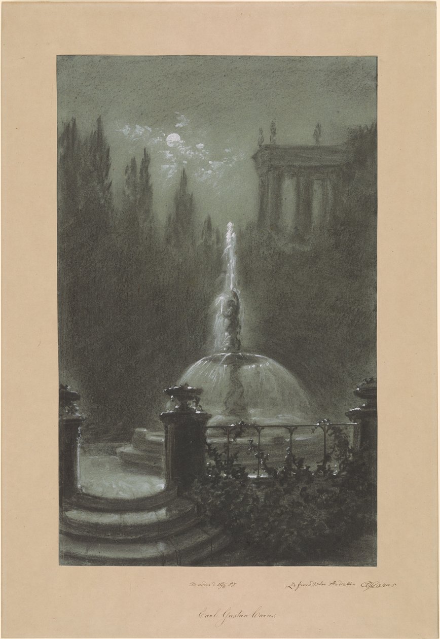 Une Fontaine au Clair de Lune - Carl Gustav Carus