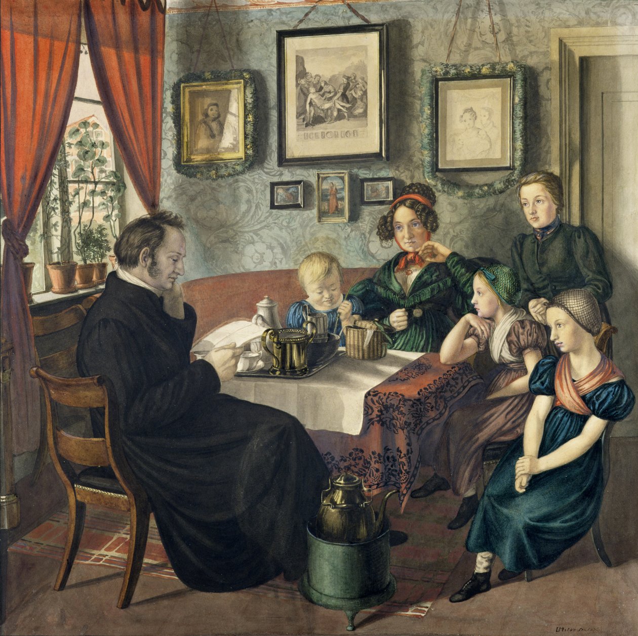 Pasteur Johann Wilhelm Rautenberg et sa famille, 1833 - Carl Julius Milde