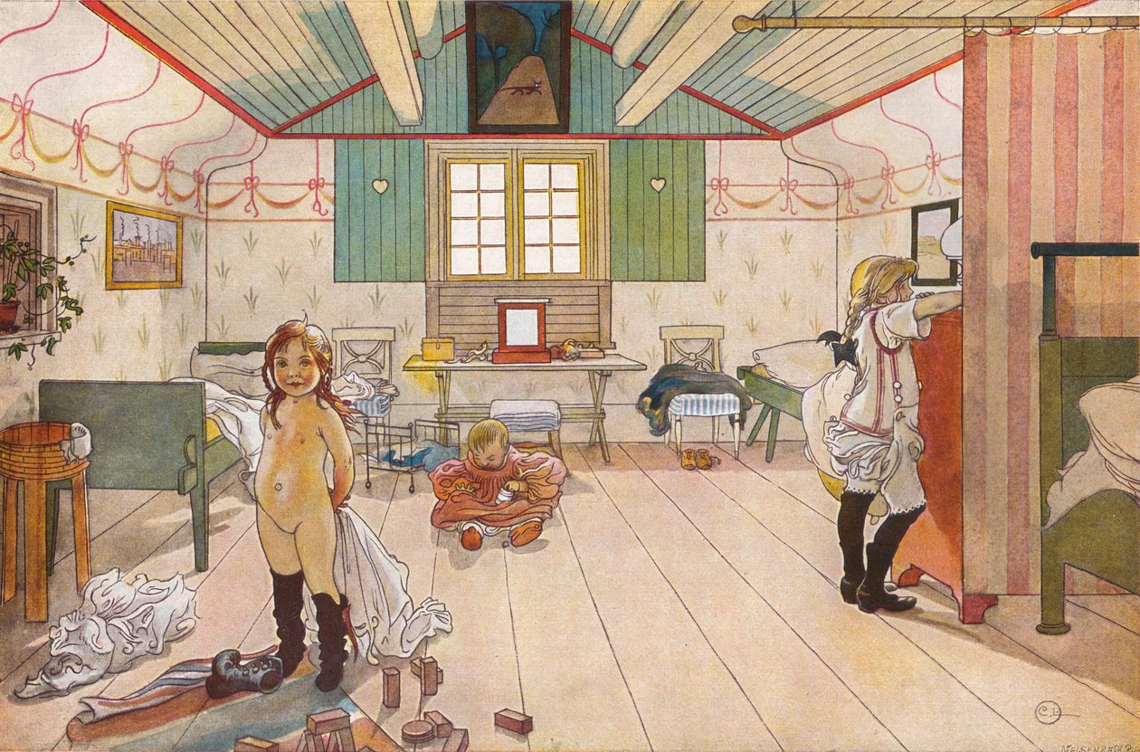 Dans la chambre des petites filles - Carl Larsson