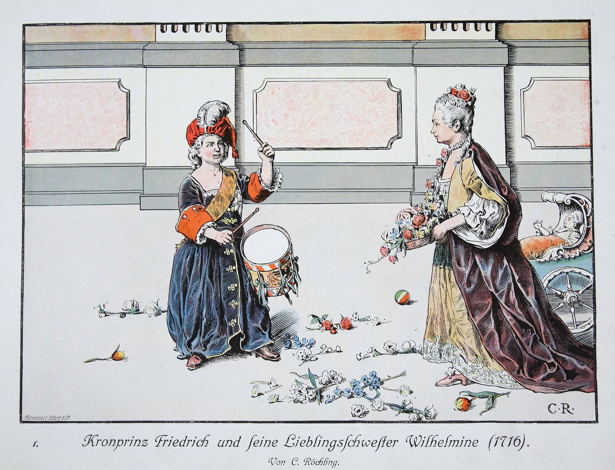 Prince héritier Frédéric et sa sœur préférée, Wilhelmine, 1716 - Carl Röchling