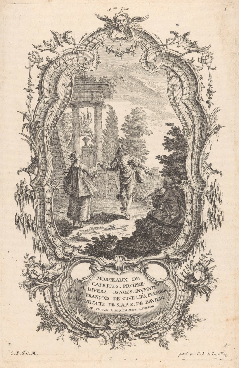 Couple dansant (Figurines dans des paysages) - Carl Albert von Lespilliez
