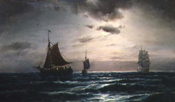 Navigation dans des eaux au clair de lune - Carl Bille