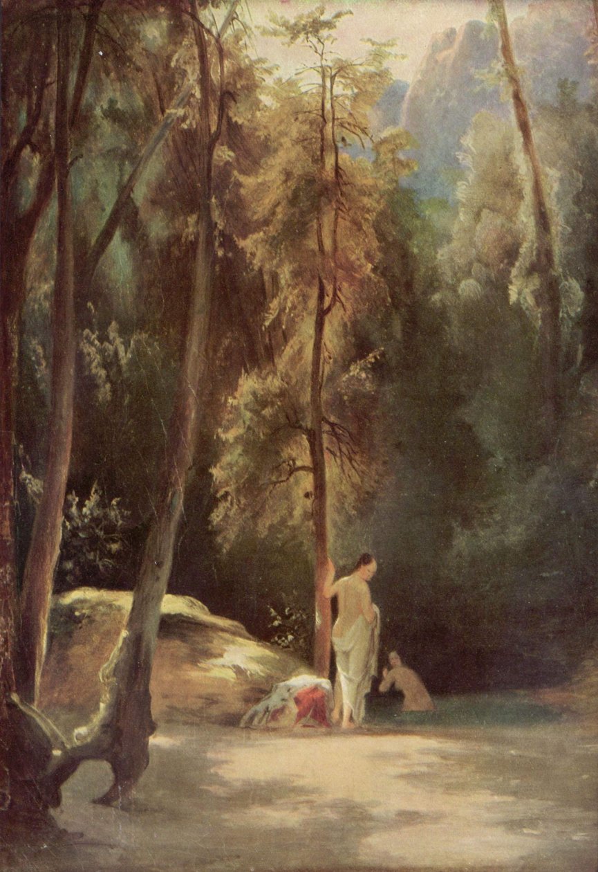 Baigneuses dans le parc de Terni - Carl Blechen