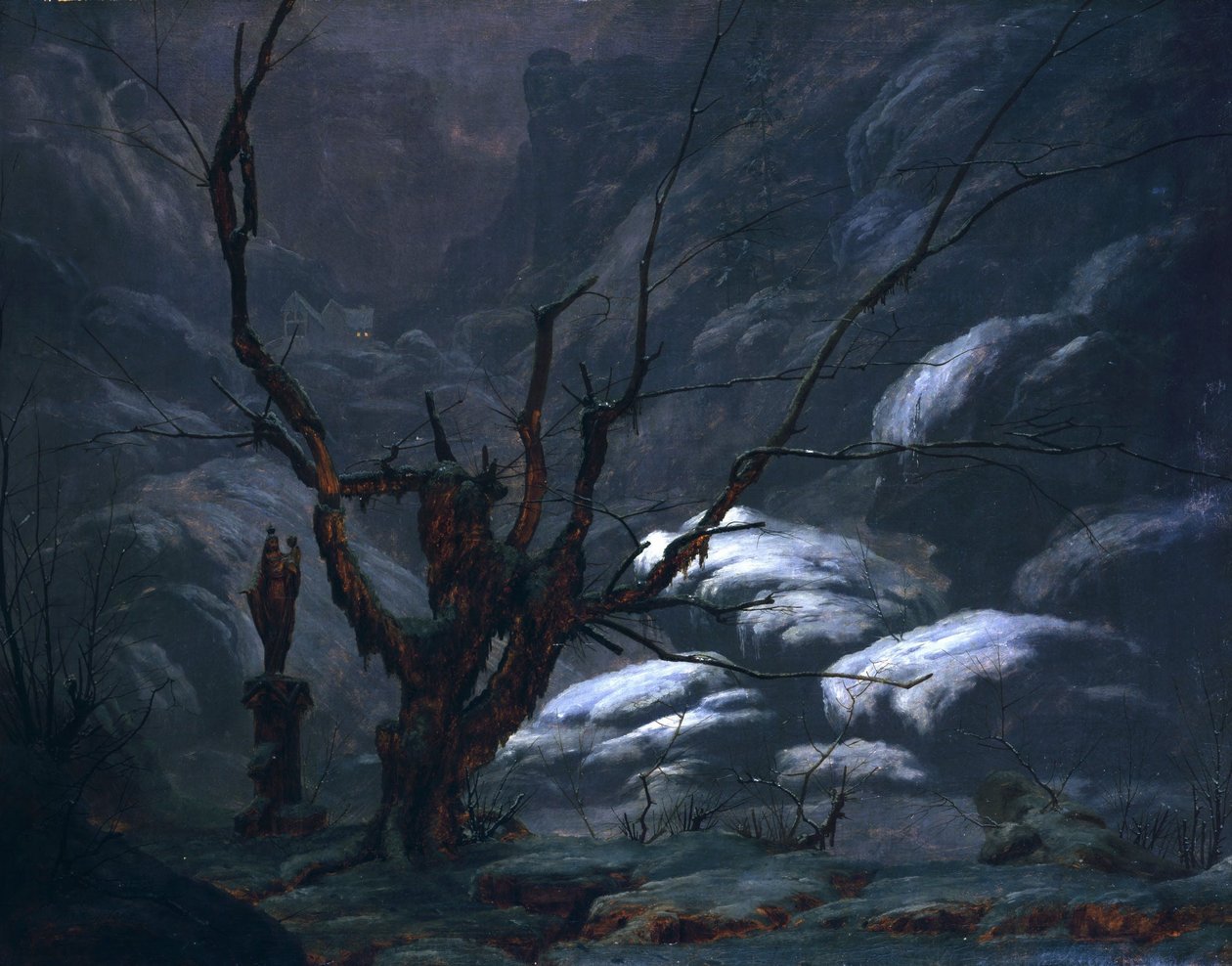 Canyon de montagne en hiver - Carl Blechen