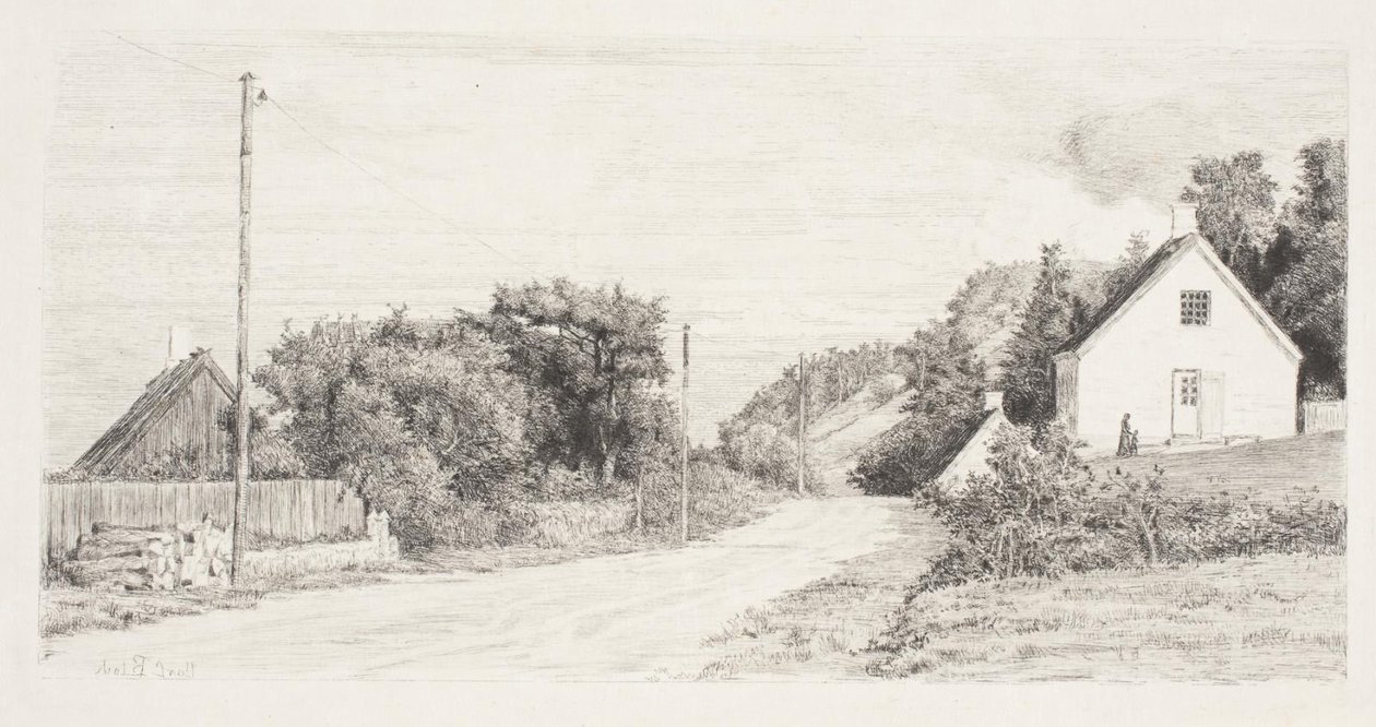 La route entre les maisons - Carl Bloch